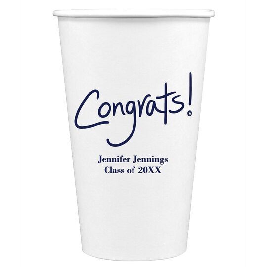 Fun Congrats Paper Coffee Cups